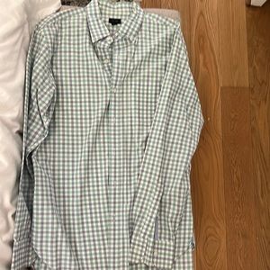 Jcrew green and blue patterned button down
